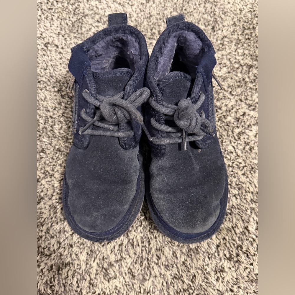 UGG Kids Navy Blue Boots zip side size 13